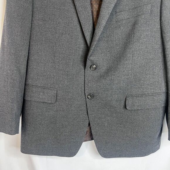 Chaps Dark Gray Single Breasted Two Button Classic Basic Career Blazer Size 44S - Picture 9 of 11
